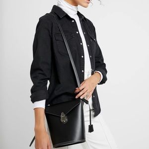 Calvin Klein Lock Bucket Leather Crossbody Bag